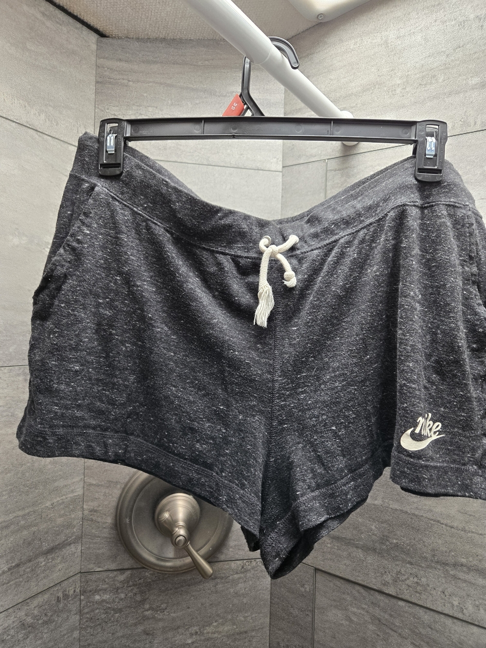 Nike Women's Black Heather Drawstring Lounge Shorts